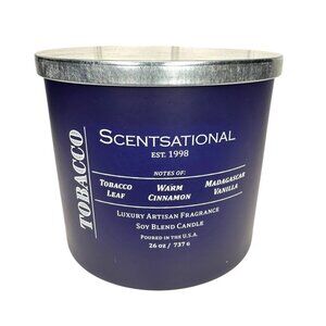 Scentsational Tobacco, Cinnamon, Vanilla Soy Wax Blend Candle, 26 Oz/737 g